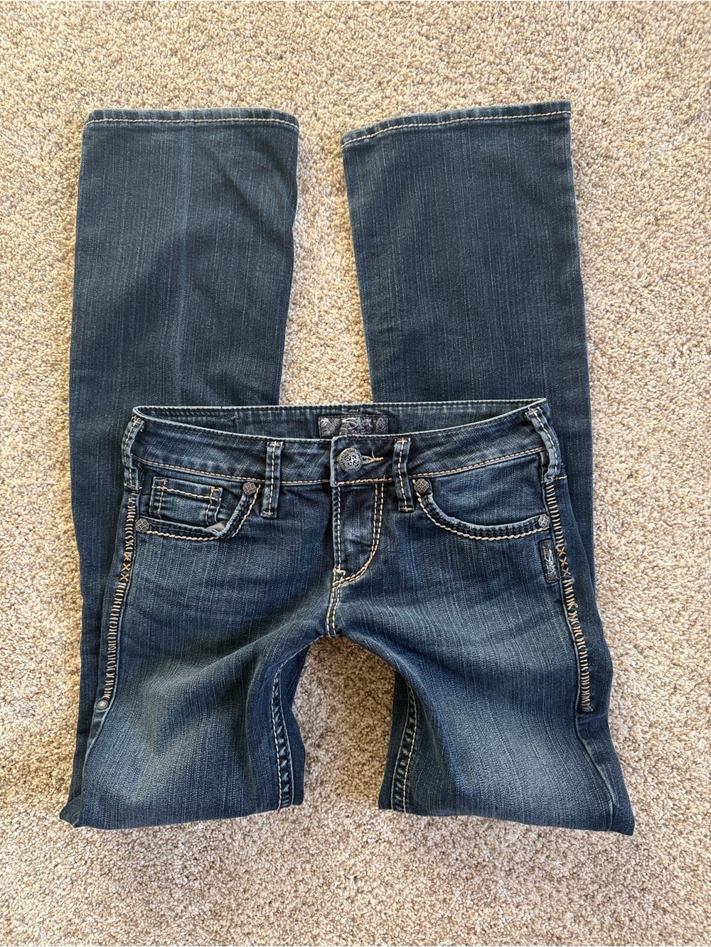Y2K 2000s Silver Jeans Low Rise Aiko Bootcut Size 26